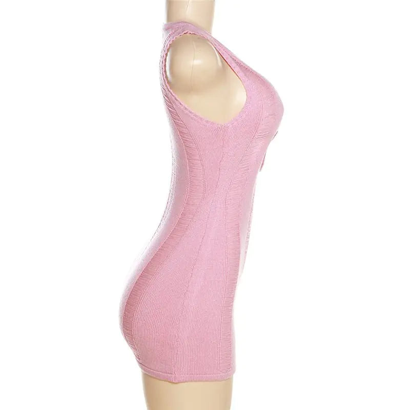 Camilla Crochet Cutout Sleeveless Mini Dress - Agape Seven Clothing Company