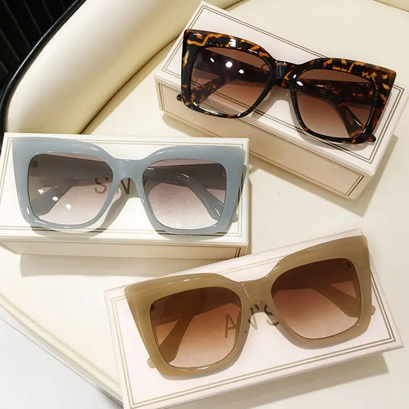Rectangle Big Frame Cat Eye Sunglasses - Agape Seven Clothing Company