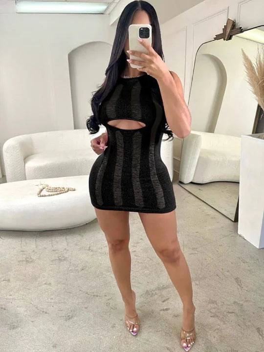 Camilla Crochet Cutout Sleeveless Mini Dress - Agape Seven Clothing Company