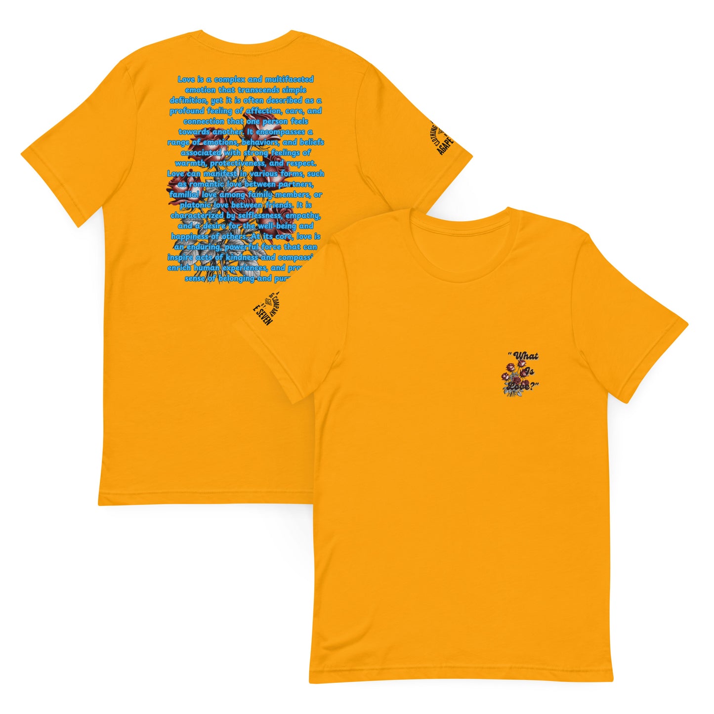 Faith-driven tee – What Is Love by Agape Seven