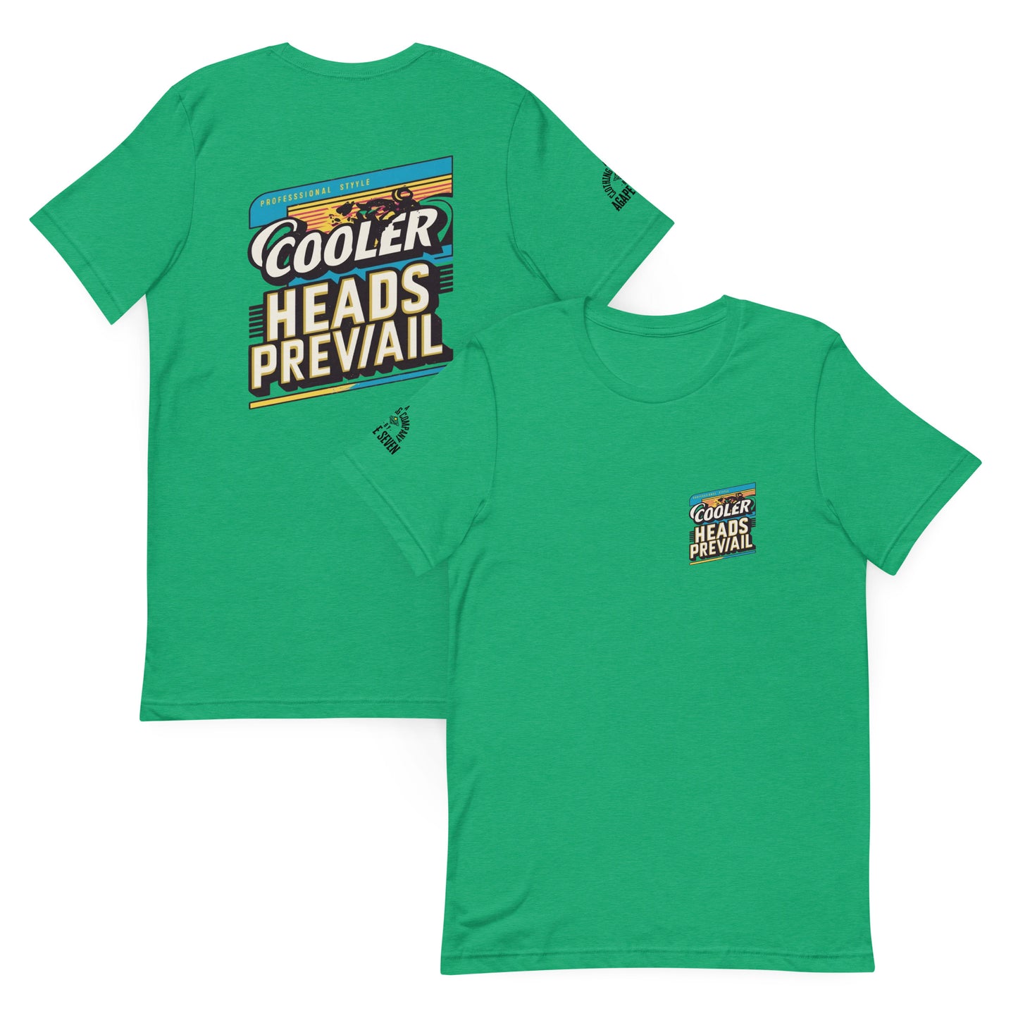 Agape Seven Cooler Heads Prevail tee, minimalist custom design