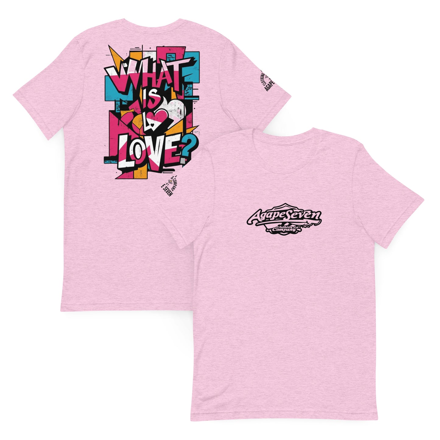 What Is Love tee by Agape Seven – bold and clean