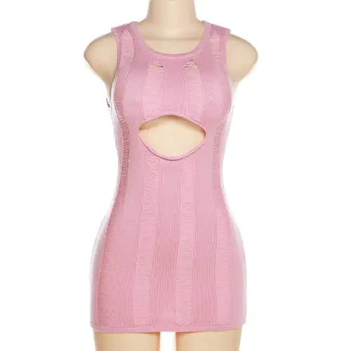 Camilla Crochet Cutout Sleeveless Mini Dress - Agape Seven Clothing Company