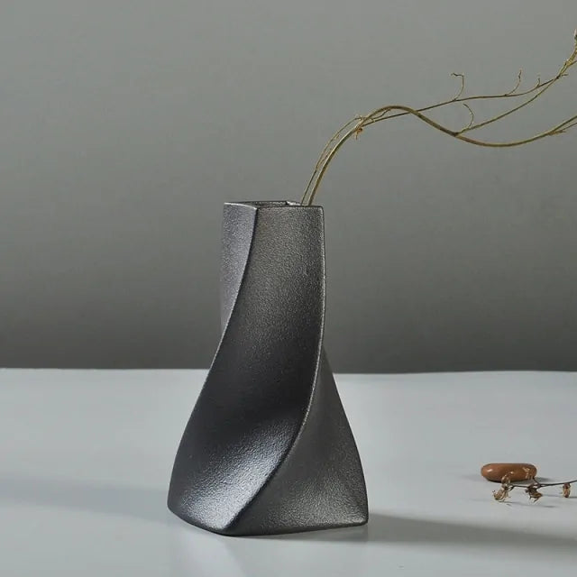 Frosted Black Ceramic Vases - Agape Seven Clothing Company