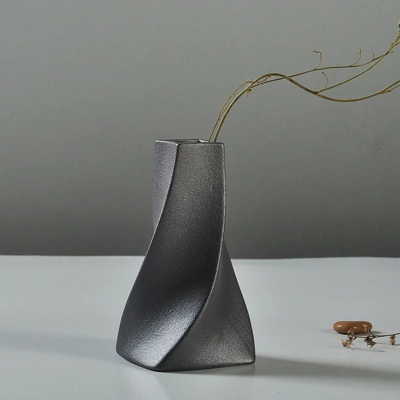 Frosted Black Ceramic Vases - Agape Seven Clothing Company