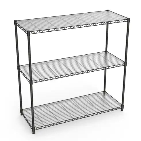 3 Tier Wire Shelving Unit, 1050 LBS NSF Height Adjustable Metal Garage Storage Shelves, Heavy Duty Storage Wire Rack Metal Shelves - Black - Agape Seven Clothing Company