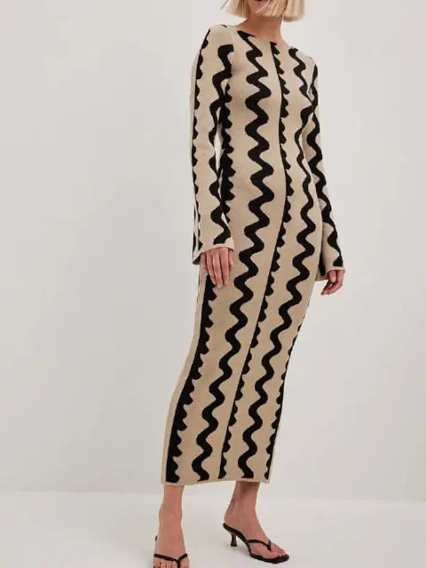 O-neck Flare Sleeve Maxi Dress - Agape Seven Clothing Company
