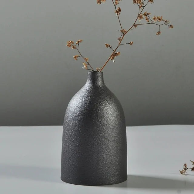 Frosted Black Ceramic Vases - Agape Seven Clothing Company