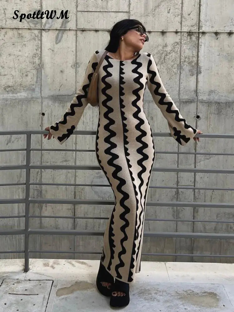 O-neck Flare Sleeve Maxi Dress - Agape Seven Clothing Company