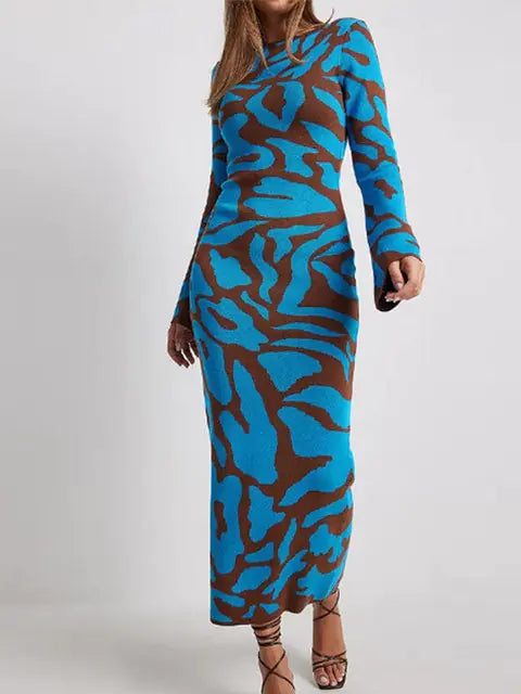 O-neck Flare Sleeve Maxi Dress - Agape Seven Clothing Company