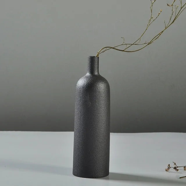 Frosted Black Ceramic Vases - Agape Seven Clothing Company