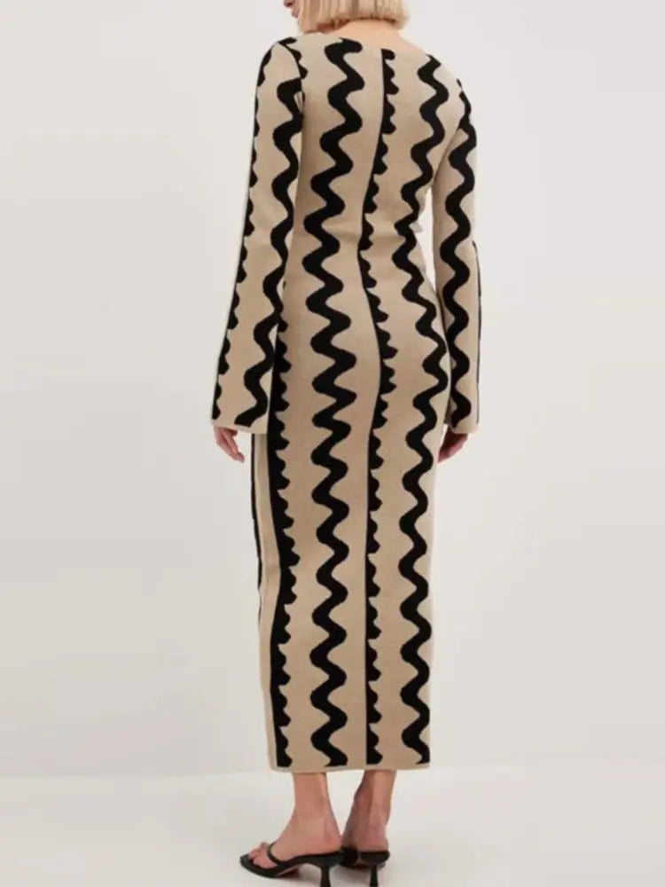 O-neck Flare Sleeve Maxi Dress - Agape Seven Clothing Company