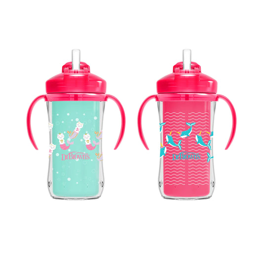 Dr. Brown’s Milestones Insulated Straw Cup Pink 2 Pack - Agape Seven Clothing Company