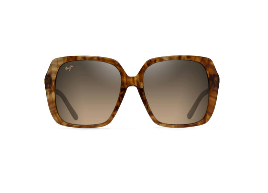 Maui Jim Womens Poolside Polarized Fashion Sunglasses Caramel Tiger/HCL® Bronze Medium - Agape Seven Clothing Company