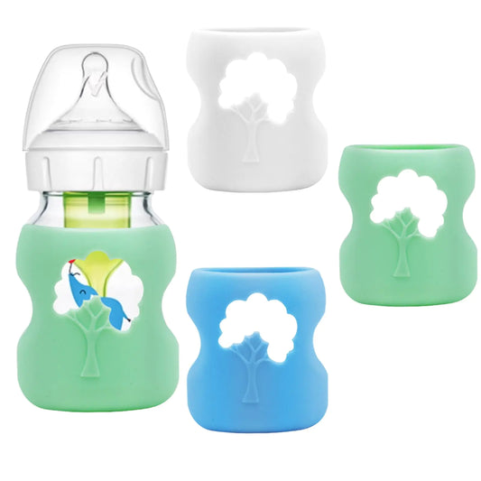 3 Pack Anti Breakage Baby Bottle Holder Silicone Sleeves for Dr. Browns Natural Glass Baby Bottles Anti Flow Sleeve for Infant Bottles (5 Ounce) - Agape Seven Clothing Company
