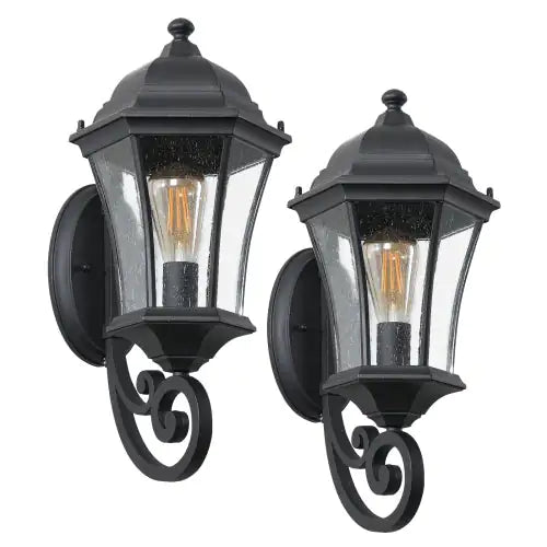 Outdoor Waterproof Glass Retro Wall Light Support Many Types Of Bulbs -2 Packs With Light Sensing Unavailable Platform- Temu - Agape Seven Clothing Company