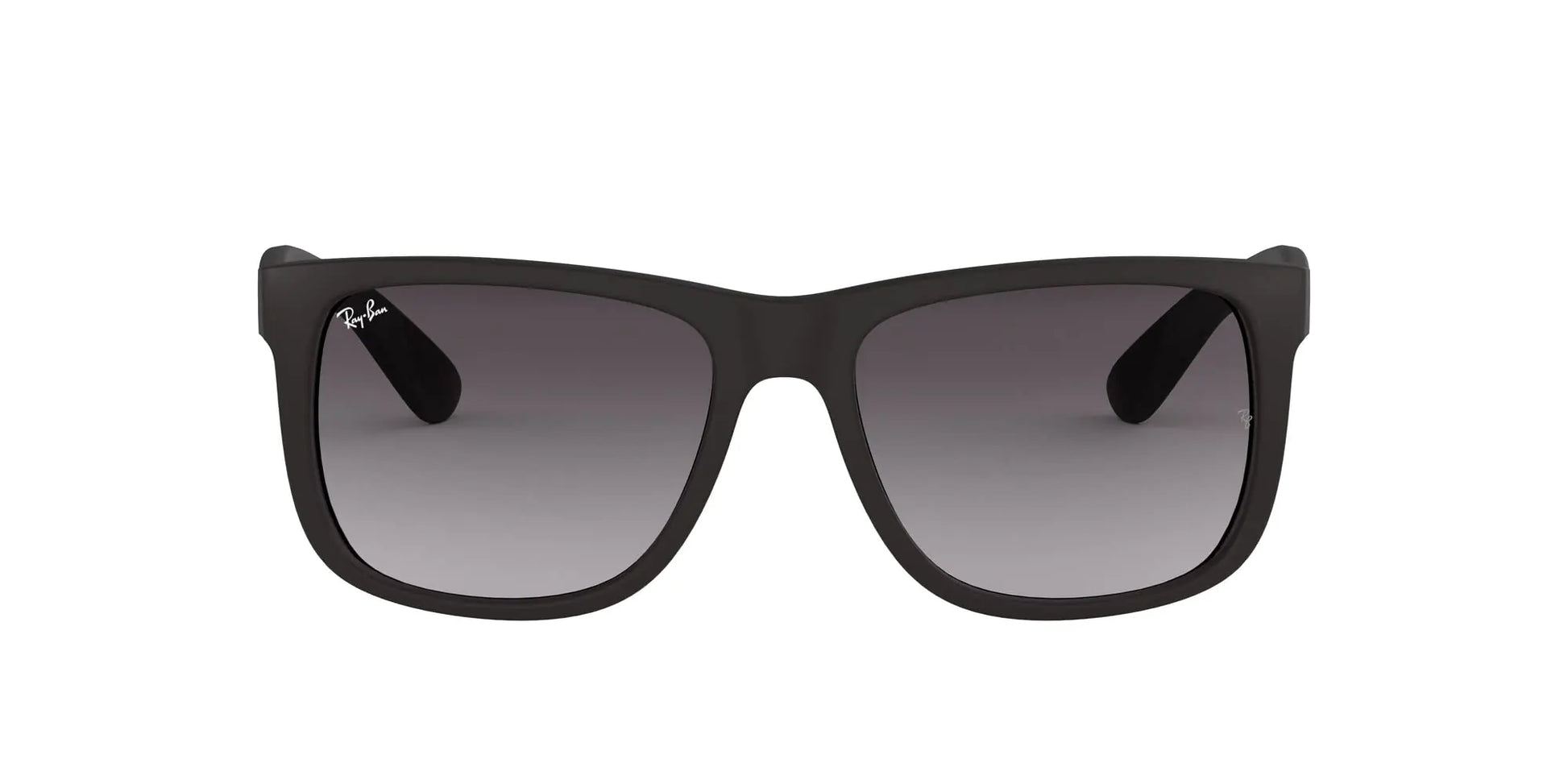 Ray-Ban RB4165 Justin Rectangular Sunglasses Rubber Black/Light Grey Gradient Dark Grey 51 mm - Agape Seven Clothing Company