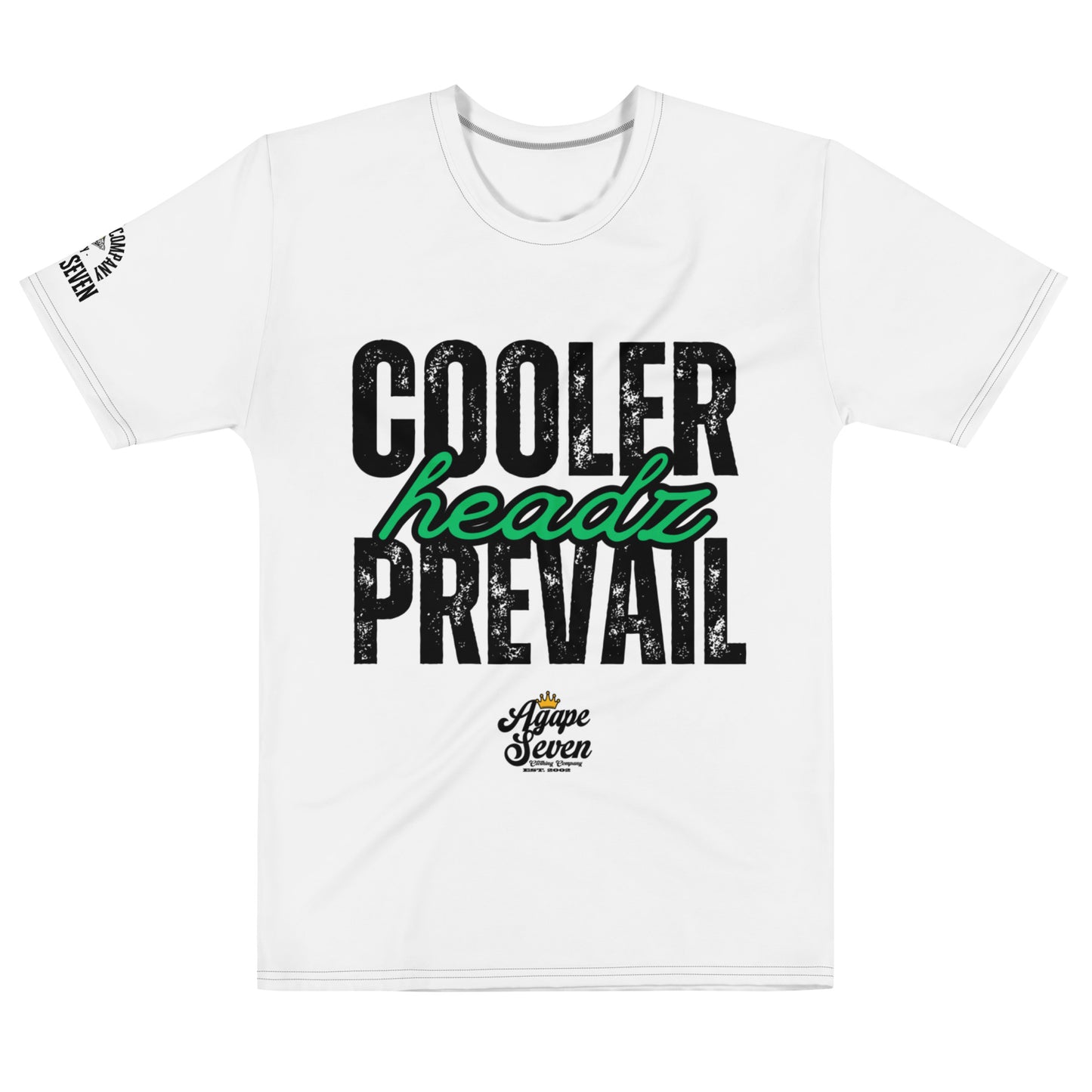 Agape Seven Cooler Heads Prevail tee, minimalist custom design