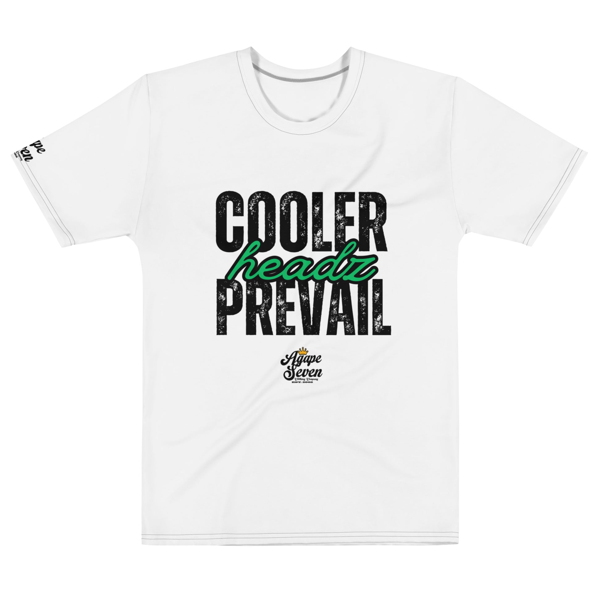 Street-smart slogan tee – Cooler Heads Prevail by Agape Seven