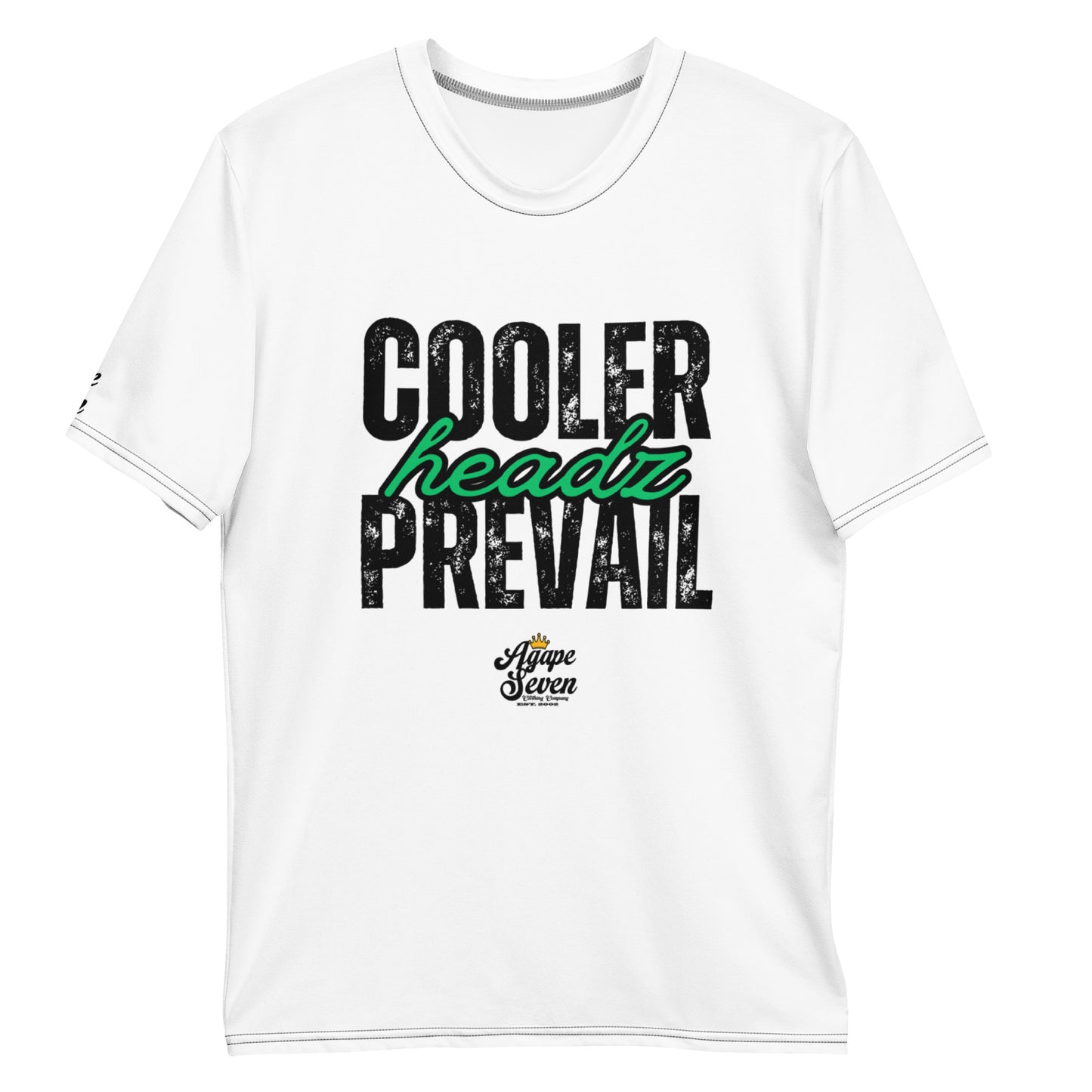 Agape Seven graphic tee – Cooler Heads Prevail message