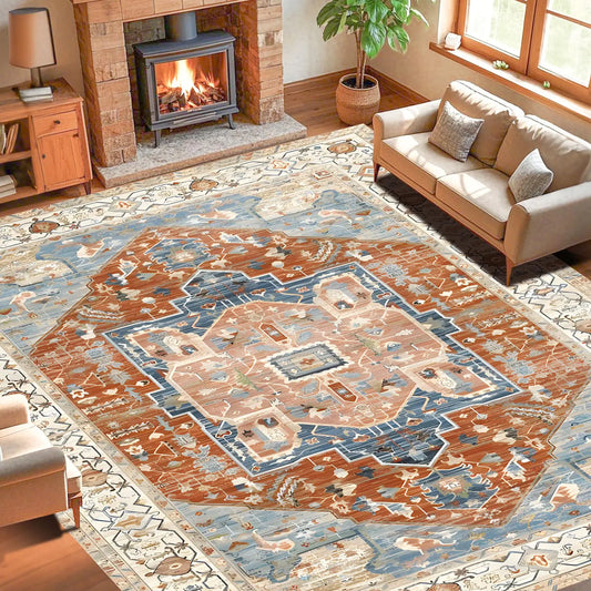 JUIKURY 8x10 Area Rugs for Living Room Washable Rug - Stain Resistant Non-Slip Backing Rugs for BedroomUltra-Thin Vintage Large Area Rug Modern Fuzzy Rug - Agape Seven Clothing Company