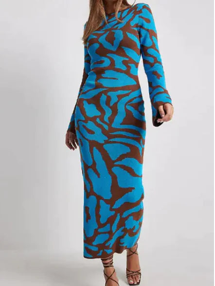 O-neck Flare Sleeve Maxi Dress - Agape Seven Clothing Company