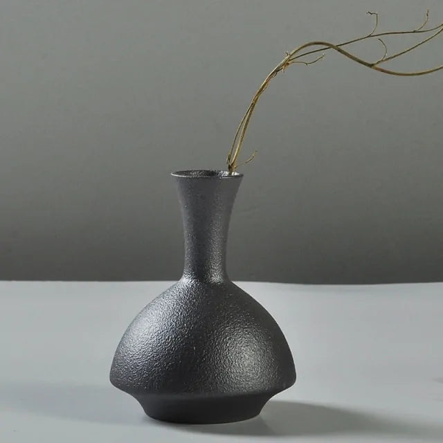 Frosted Black Ceramic Vases - Agape Seven Clothing Company