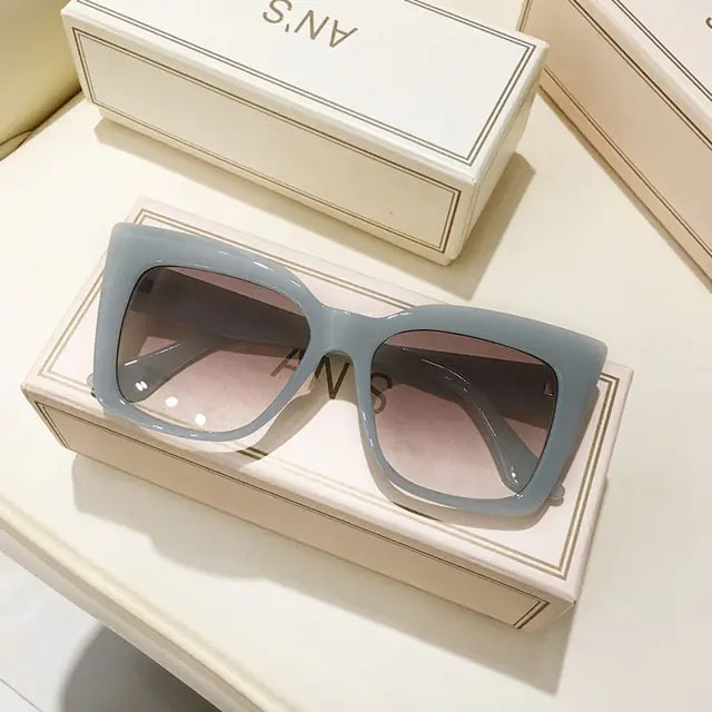 Rectangle Big Frame Cat Eye Sunglasses - Agape Seven Clothing Company