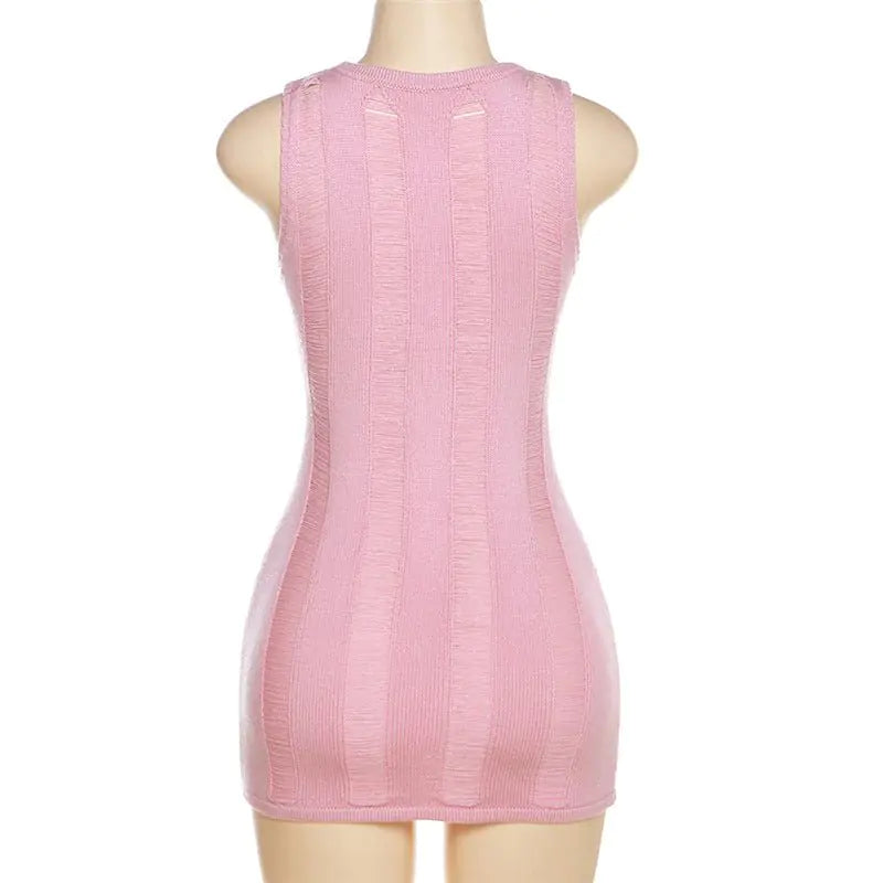 Camilla Crochet Cutout Sleeveless Mini Dress - Agape Seven Clothing Company