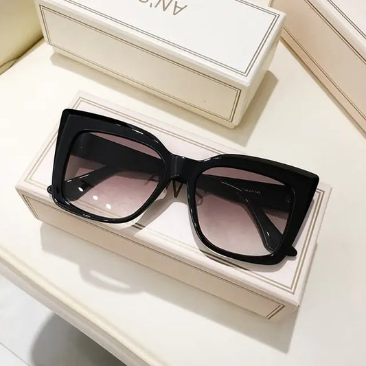 Rectangle Big Frame Cat Eye Sunglasses - Agape Seven Clothing Company