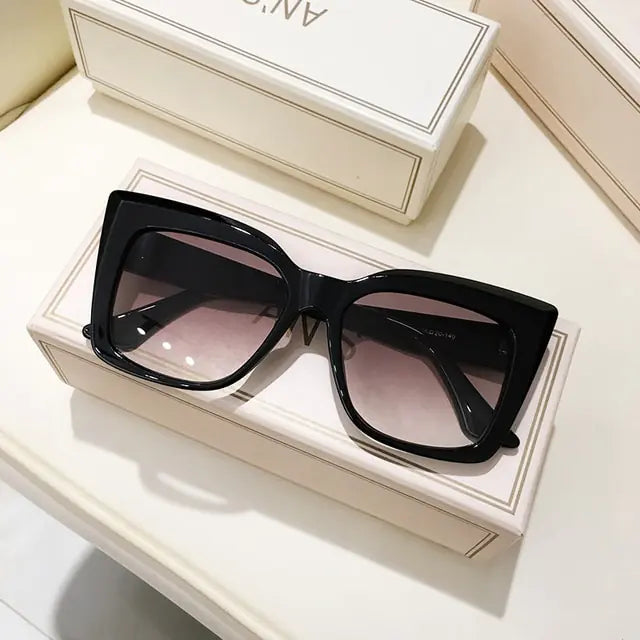 Rectangle Big Frame Cat Eye Sunglasses - Agape Seven Clothing Company