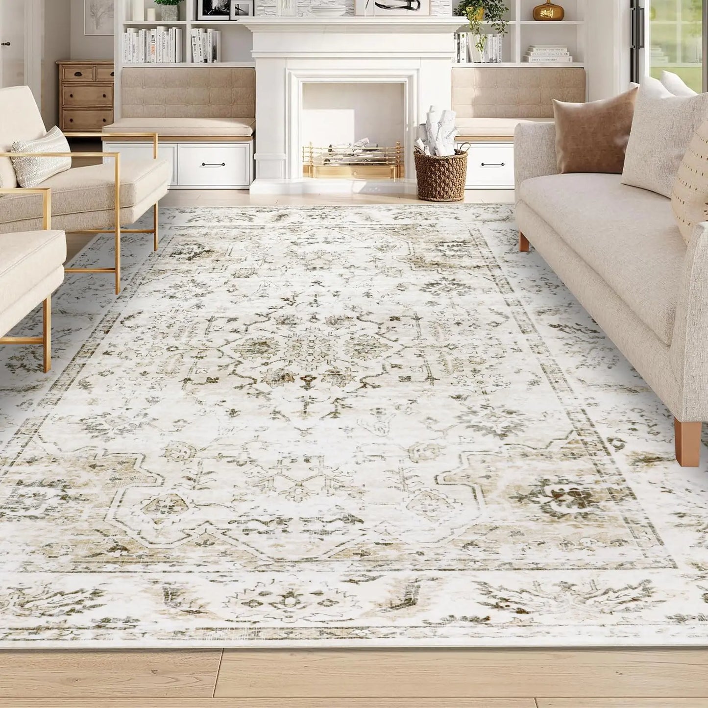 Homcomoda Washable Area Rugs 8x10 Distressed Area Rugs for Living Room Non Slip Printed Floor Carpets for Living Room Bedrom Dining Room - Agape Seven Clothing Company
