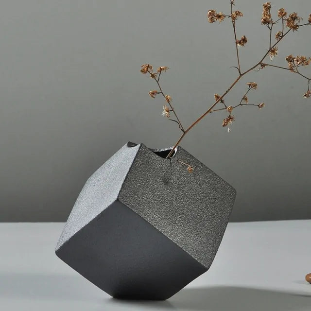 Frosted Black Ceramic Vases - Agape Seven Clothing Company