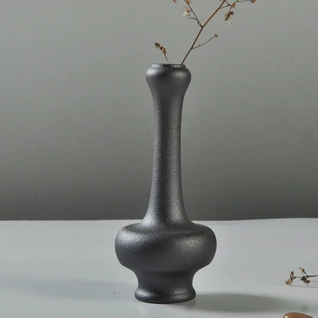 Frosted Black Ceramic Vases - Agape Seven Clothing Company