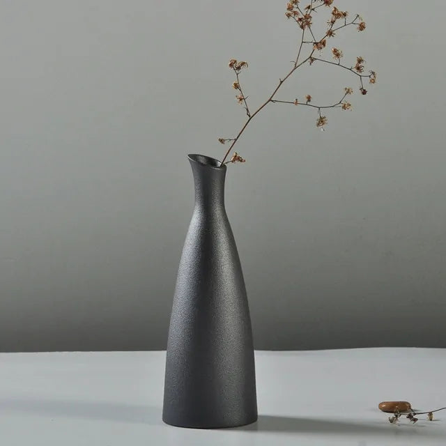 Frosted Black Ceramic Vases - Agape Seven Clothing Company