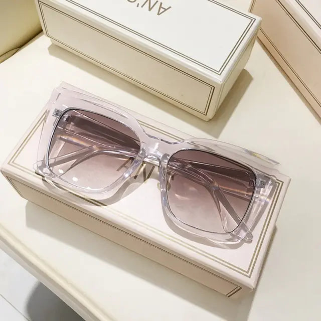 Rectangle Big Frame Cat Eye Sunglasses - Agape Seven Clothing Company