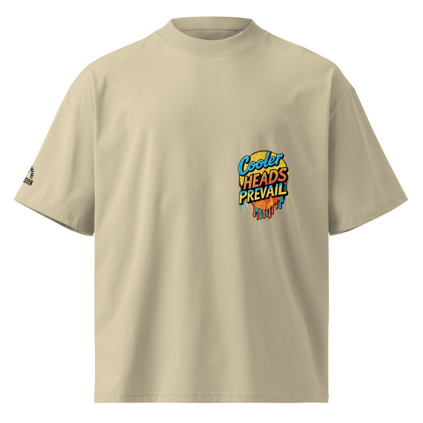 Street-smart slogan tee – Cooler Heads Prevail by Agape Seven