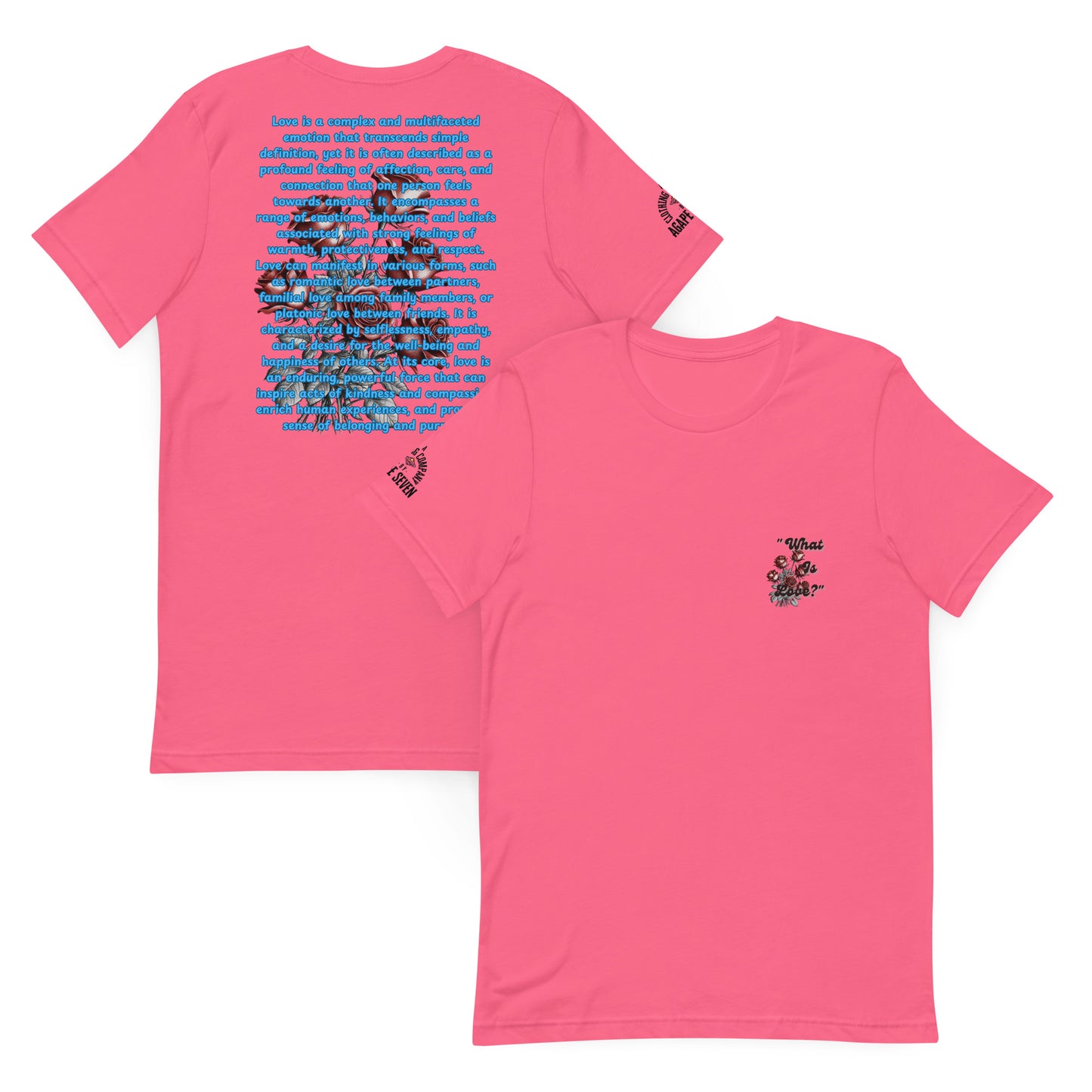 Faith-driven tee – What Is Love by Agape Seven