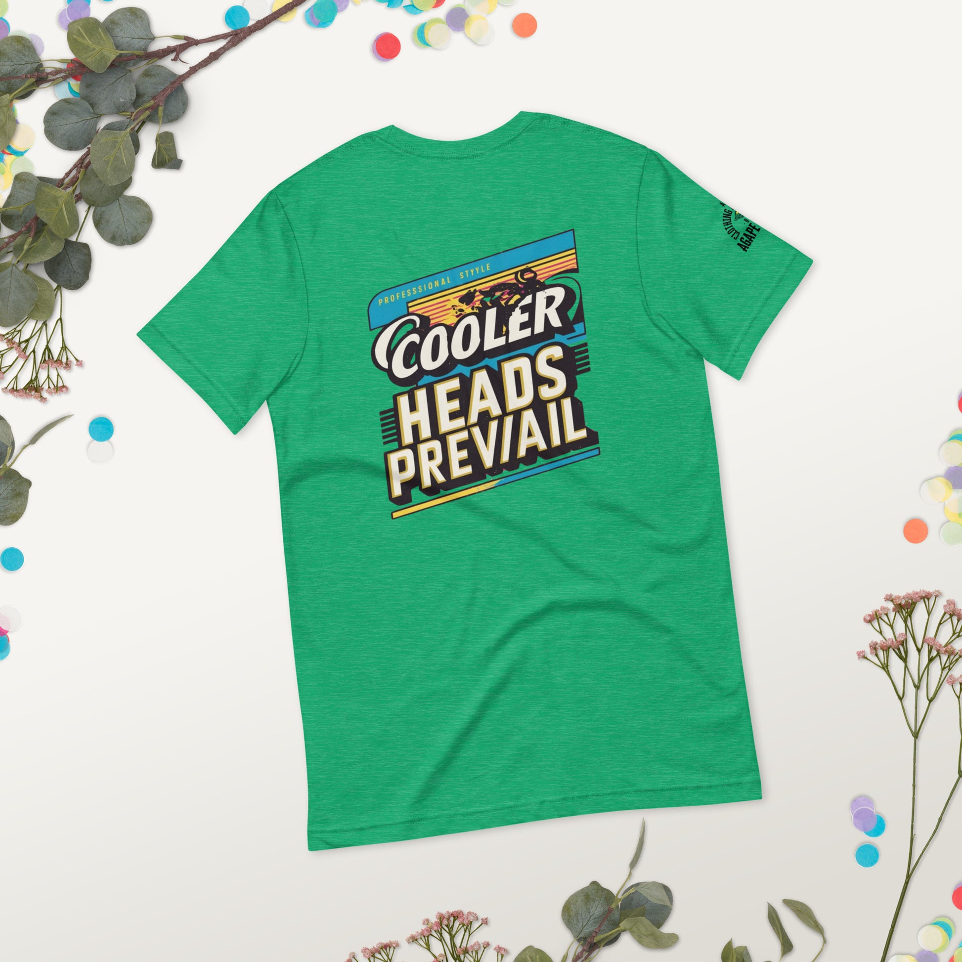 Agape Seven Cooler Heads Prevail tee, minimalist custom design