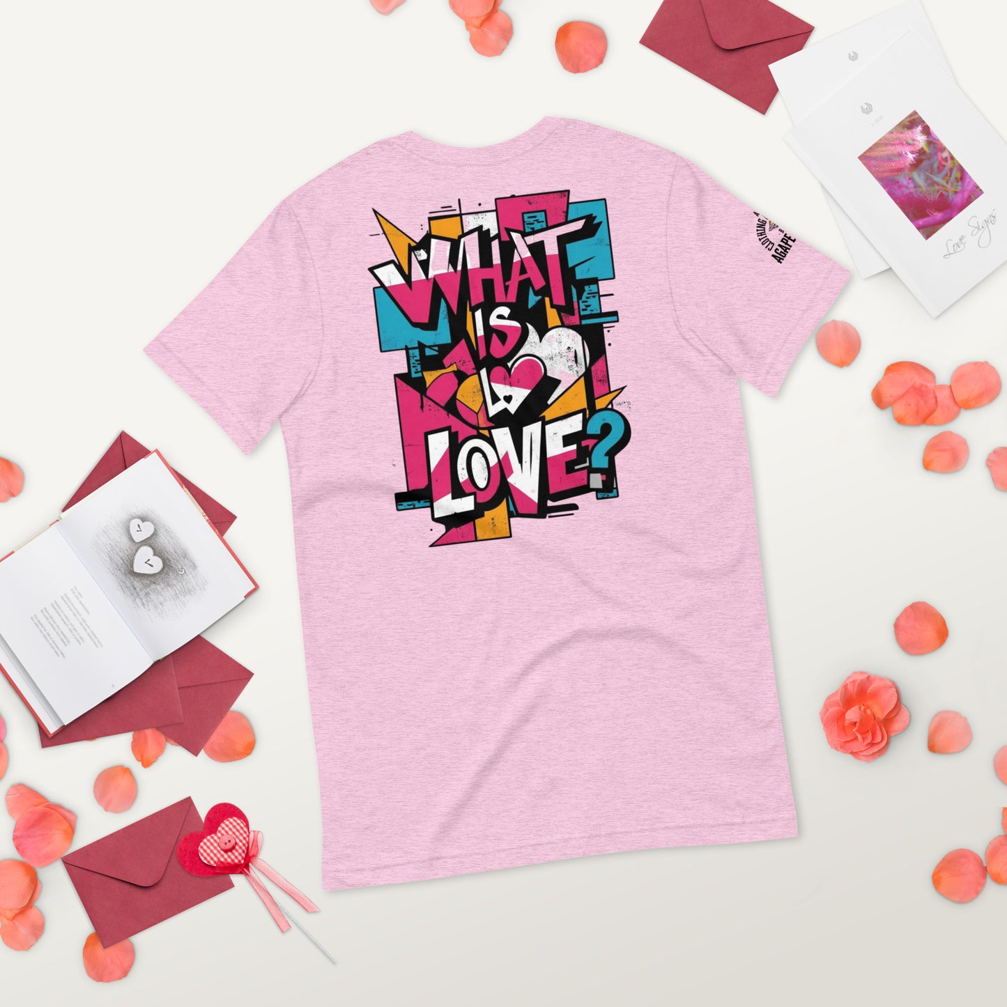 What Is Love tee by Agape Seven – bold and clean