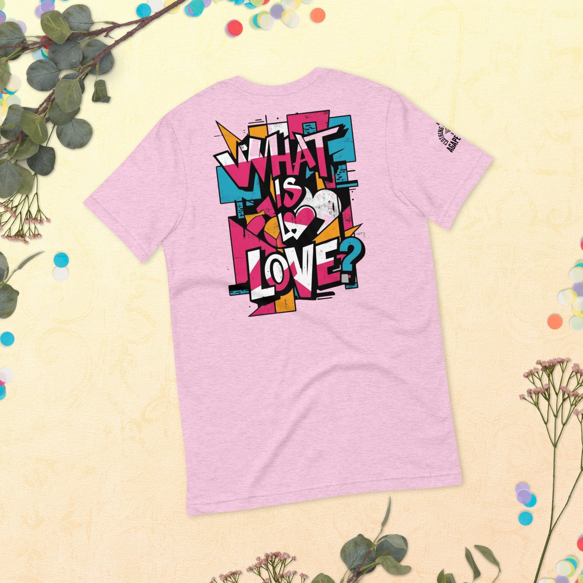 What Is Love tee by Agape Seven – bold and clean