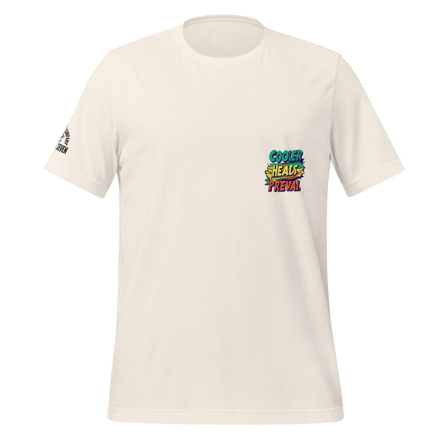 Cooler Heads Prevail tee by Agape Seven, bold custom streetwear