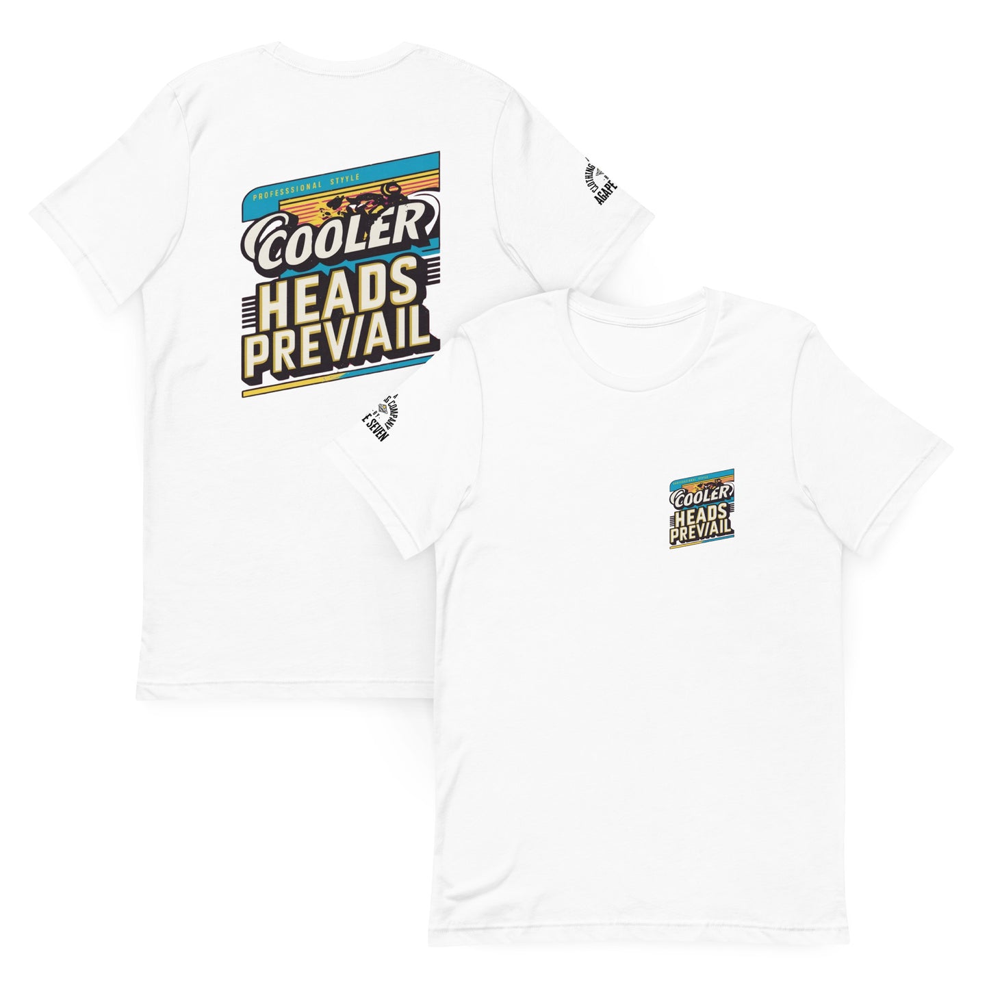 Agape Seven Cooler Heads Prevail tee, minimalist custom design