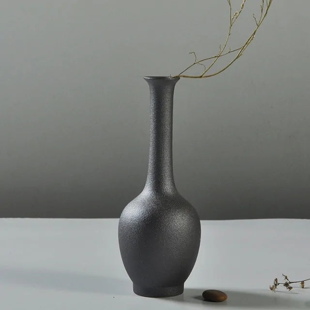 Frosted Black Ceramic Vases - Agape Seven Clothing Company