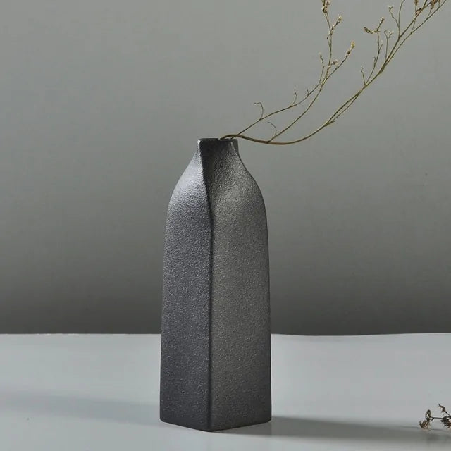 Frosted Black Ceramic Vases - Agape Seven Clothing Company